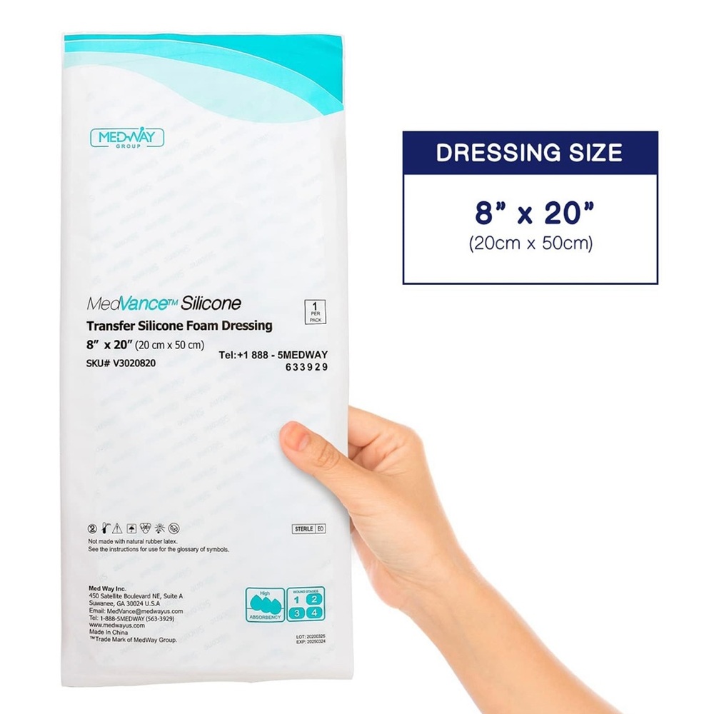 MedVance Transfer Silicone Foam dressing 8”x20” (5 sheets) NWT
